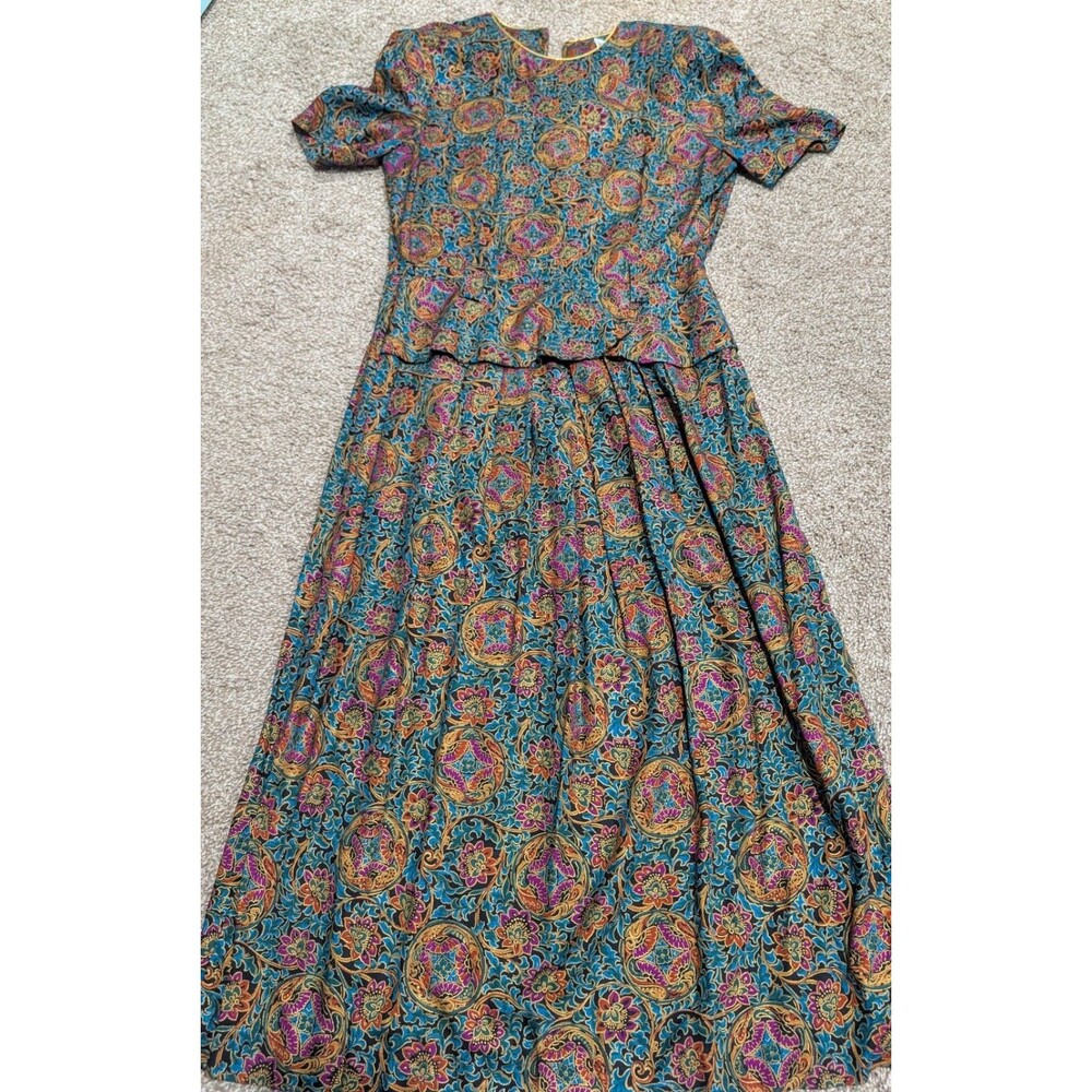 Gorgeous Women's Vintage Jessica Howard Maxi dress Size 12 Padded Shoulders